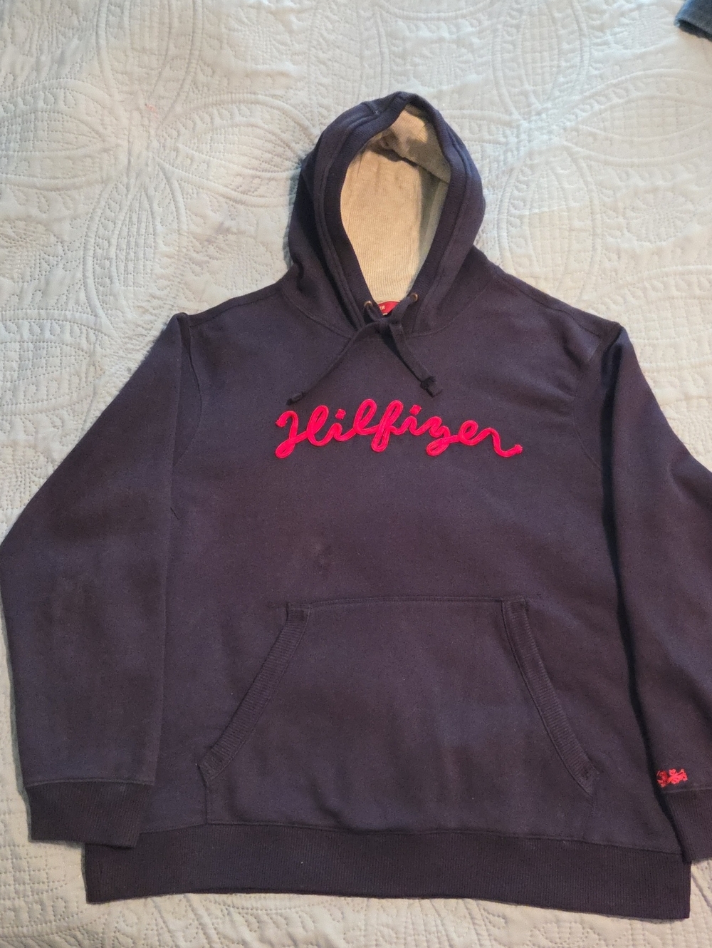 Vintage Navy Tommy Hifiger Pullover Hooded Sweatshirt